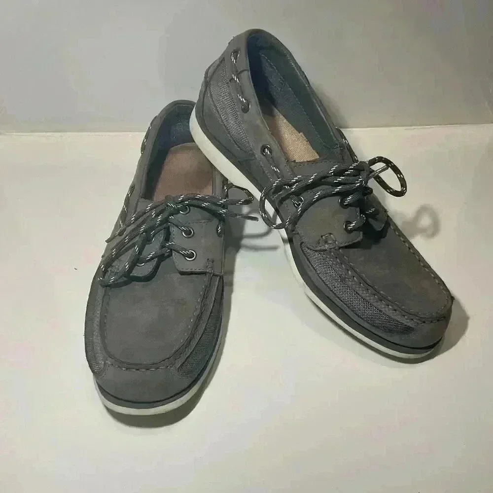 Sebago Men’s Dockside Crest Vent Graphite Collection Casual Boat shoes size 9.5